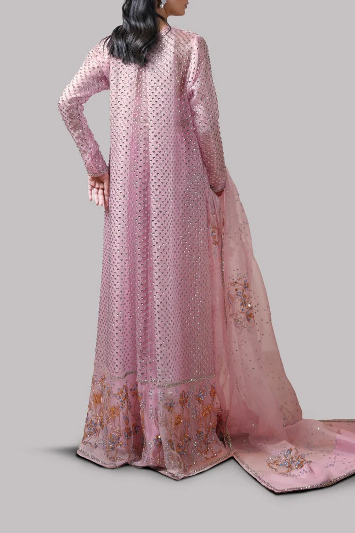 MUSE Tickled Pink Embellished Organza Maxi EXCLUSIVE HAND WORK ARTICLE