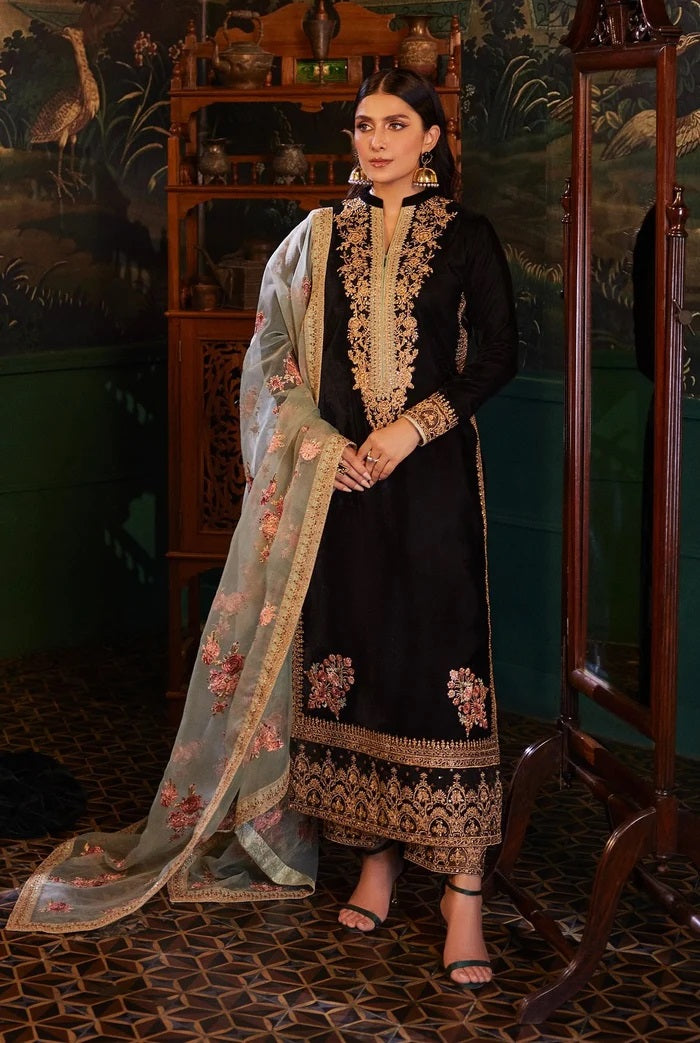 Zainab Chottani Embroidered Velvet Unstitched 3Pc Suit D-01 ANDLEEP