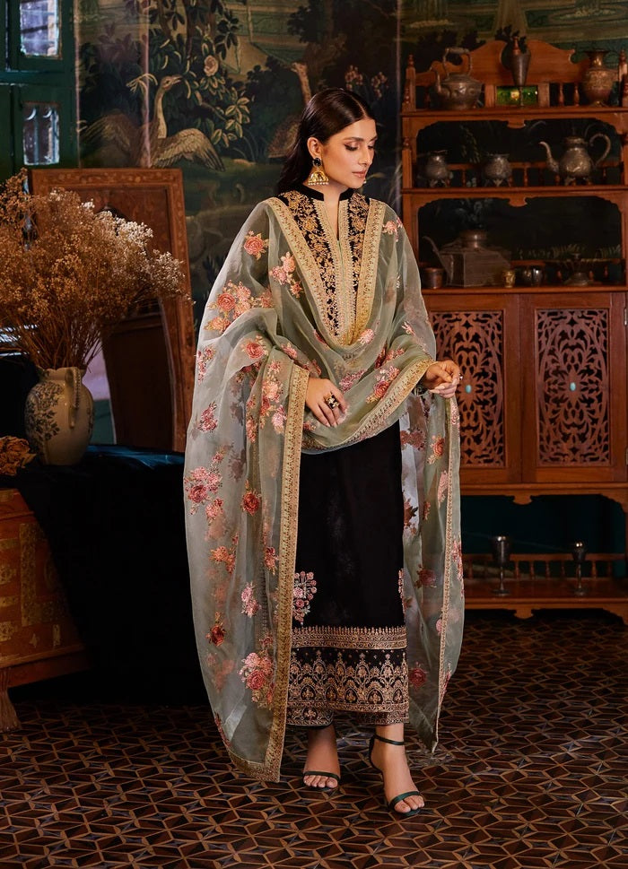 Zainab Chottani Embroidered Velvet Unstitched 3Pc Suit D-01 ANDLEEP