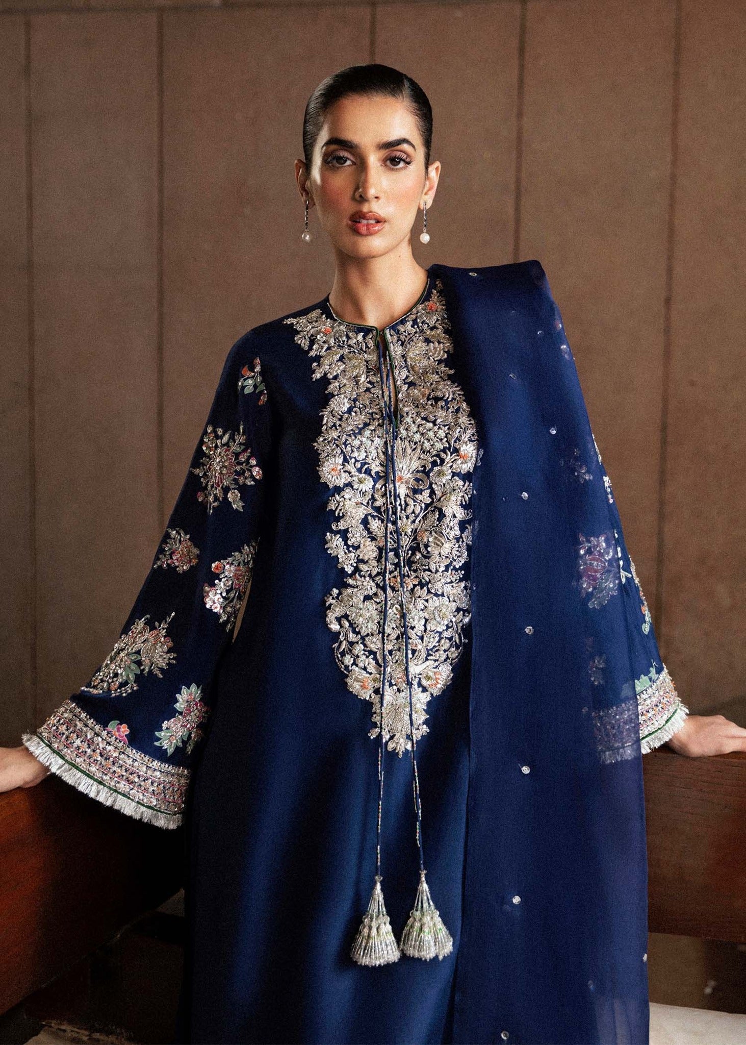 HUSSAIN REHAR FESTIVE COLLECTION UNSTITCHED 3 PIECES RAW SILK SAXE