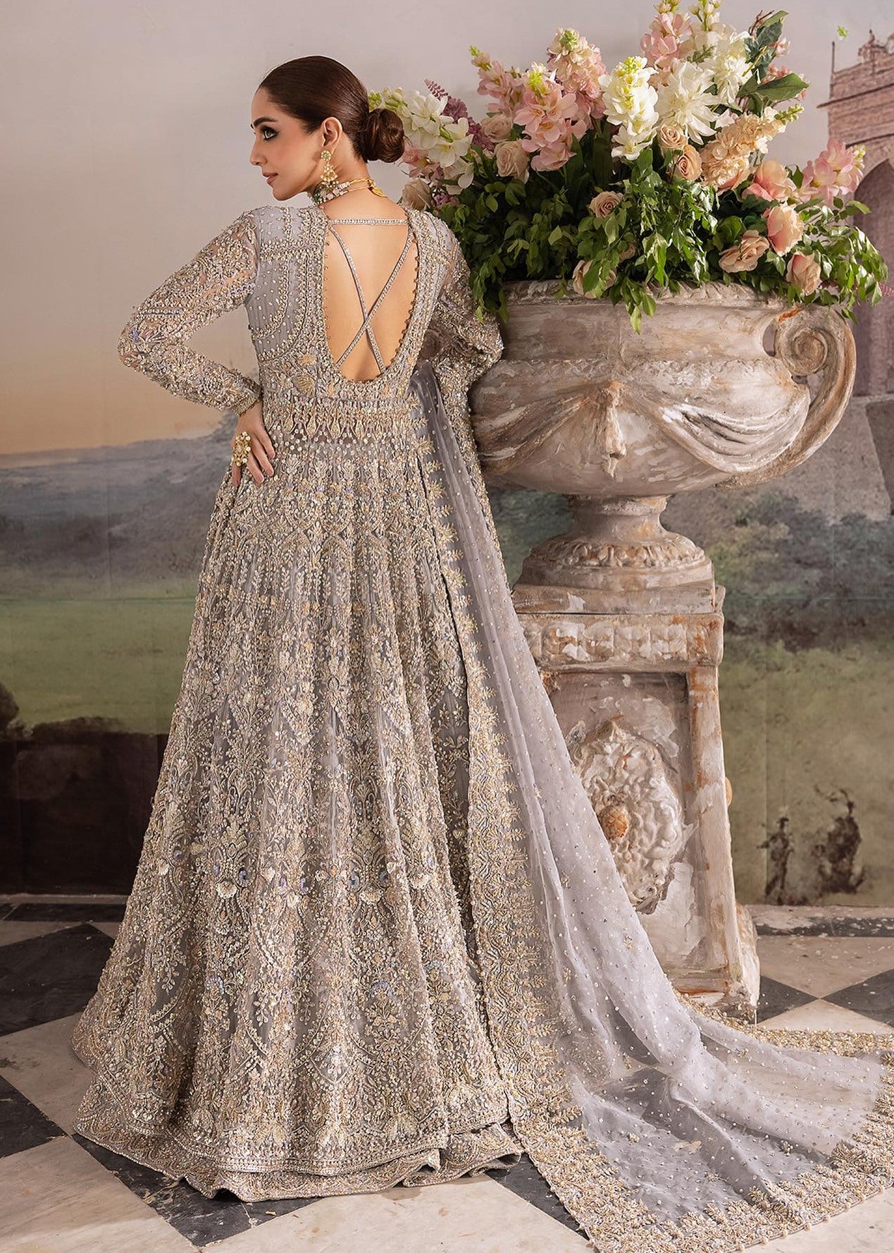 KANWAL MALIK BRIDAL COUTURE HAND EMBLISHMENT NET EMBROIDERED TANIA