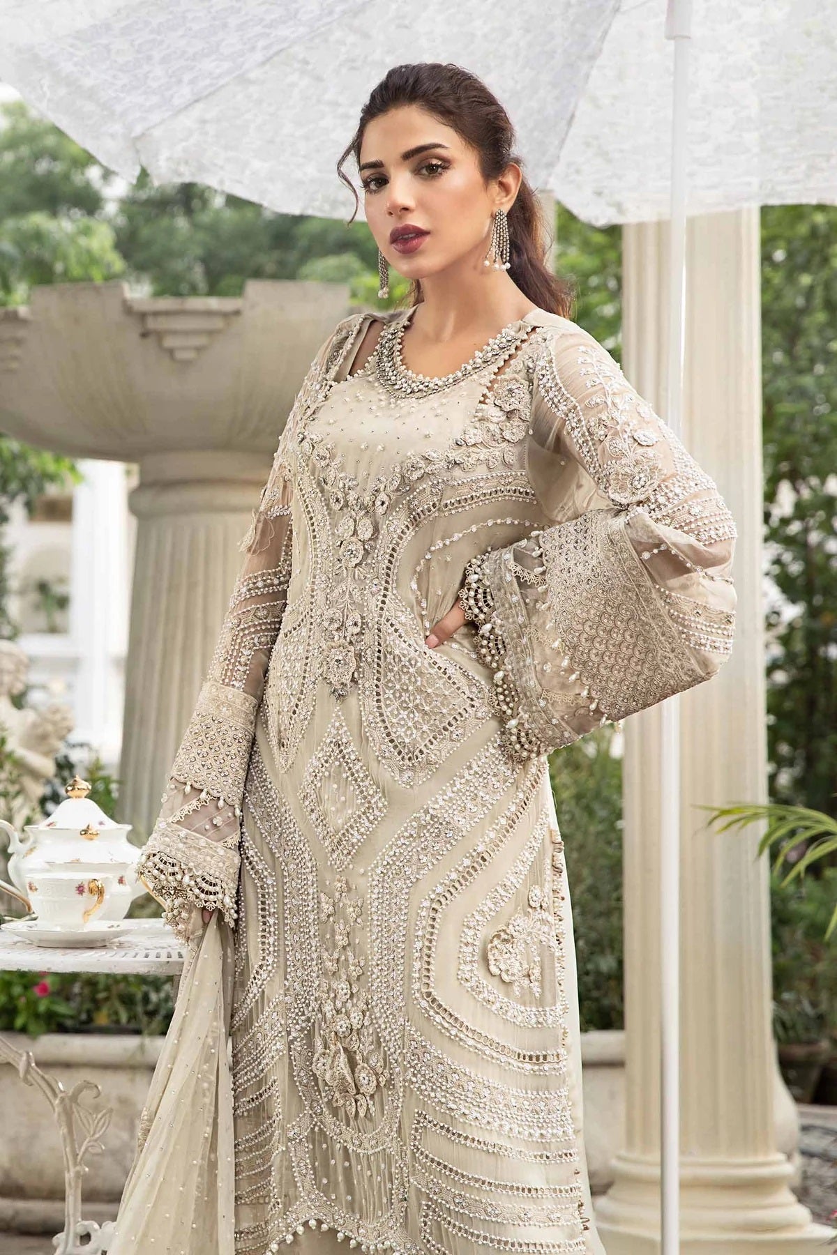 Maria.B Pure Chiffon Embroidered Hand Made Collection MPC-24-104