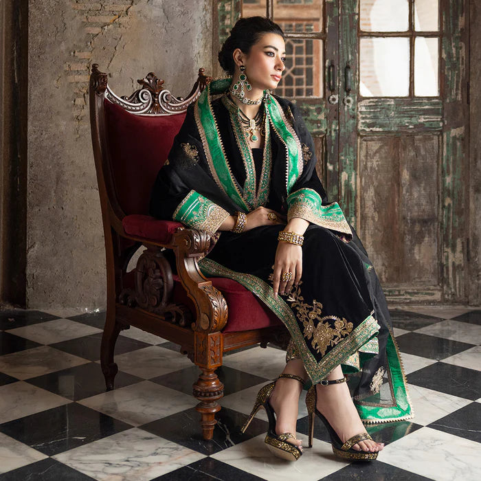 Zainab Chottani Embroidered Velvet Unstitched 3Pc Suit D-01 VANYA