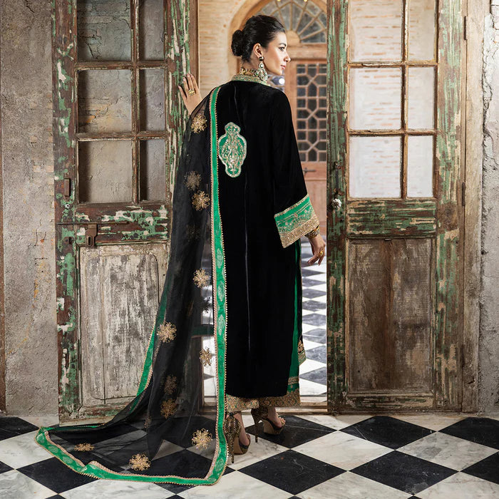 Zainab Chottani Embroidered Velvet Unstitched 3Pc Suit D-01 VANYA