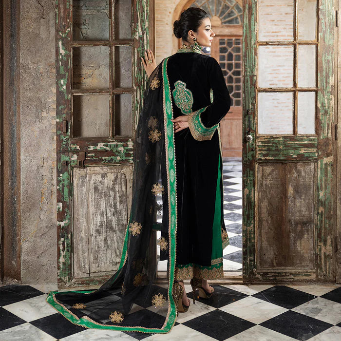 Zainab Chottani Embroidered Velvet Unstitched 3Pc Suit D-01 VANYA