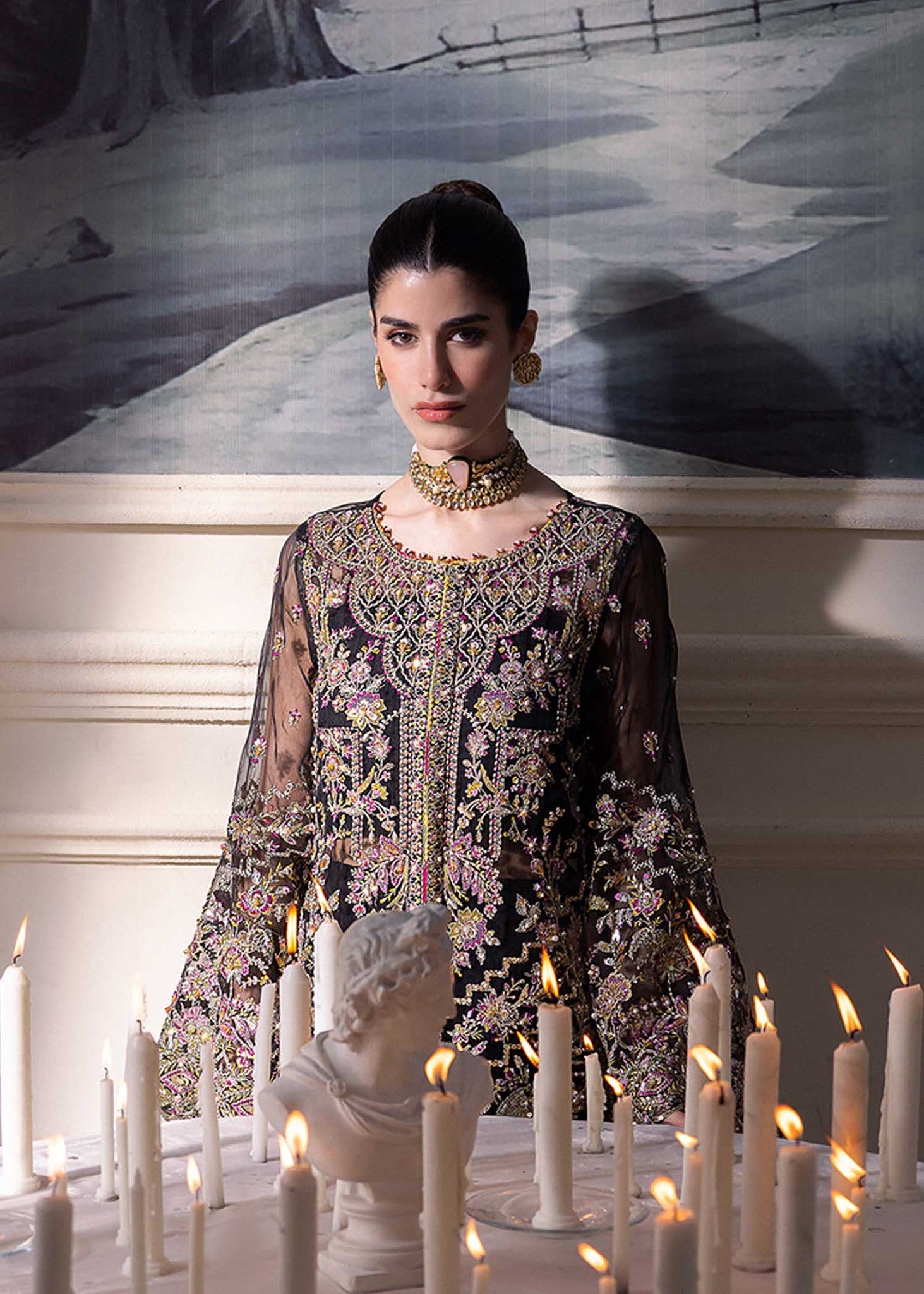 Kanwal Malik Wedding Festive Organza Embroidered Collection SABLE