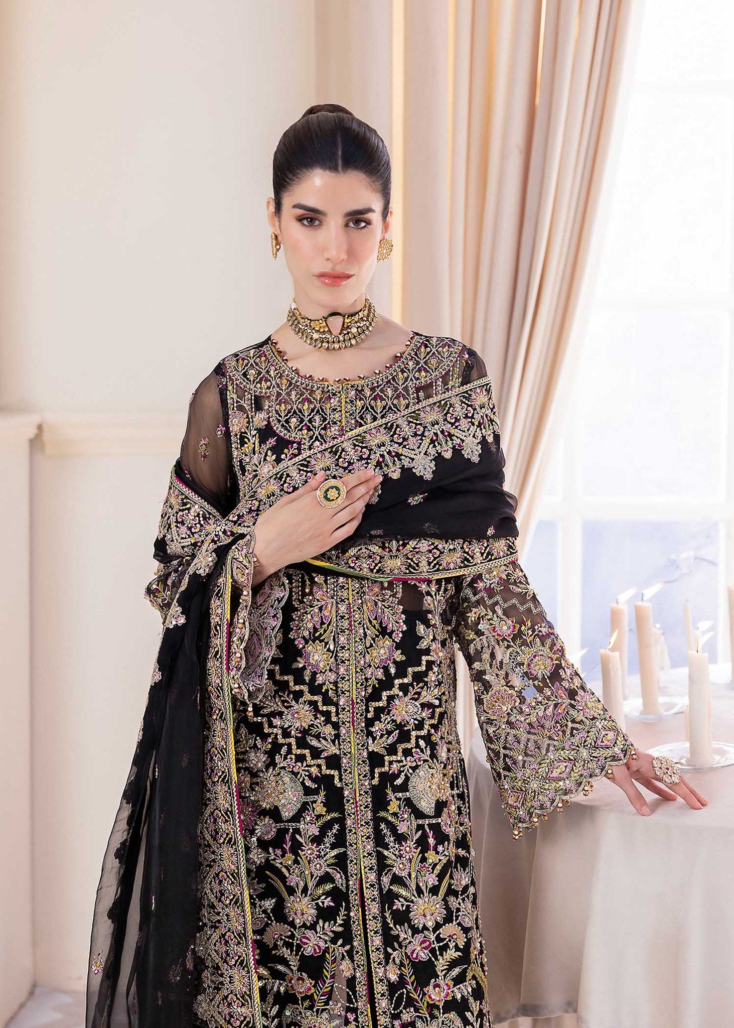 Kanwal Malik Wedding Festive Organza Embroidered Collection SABLE