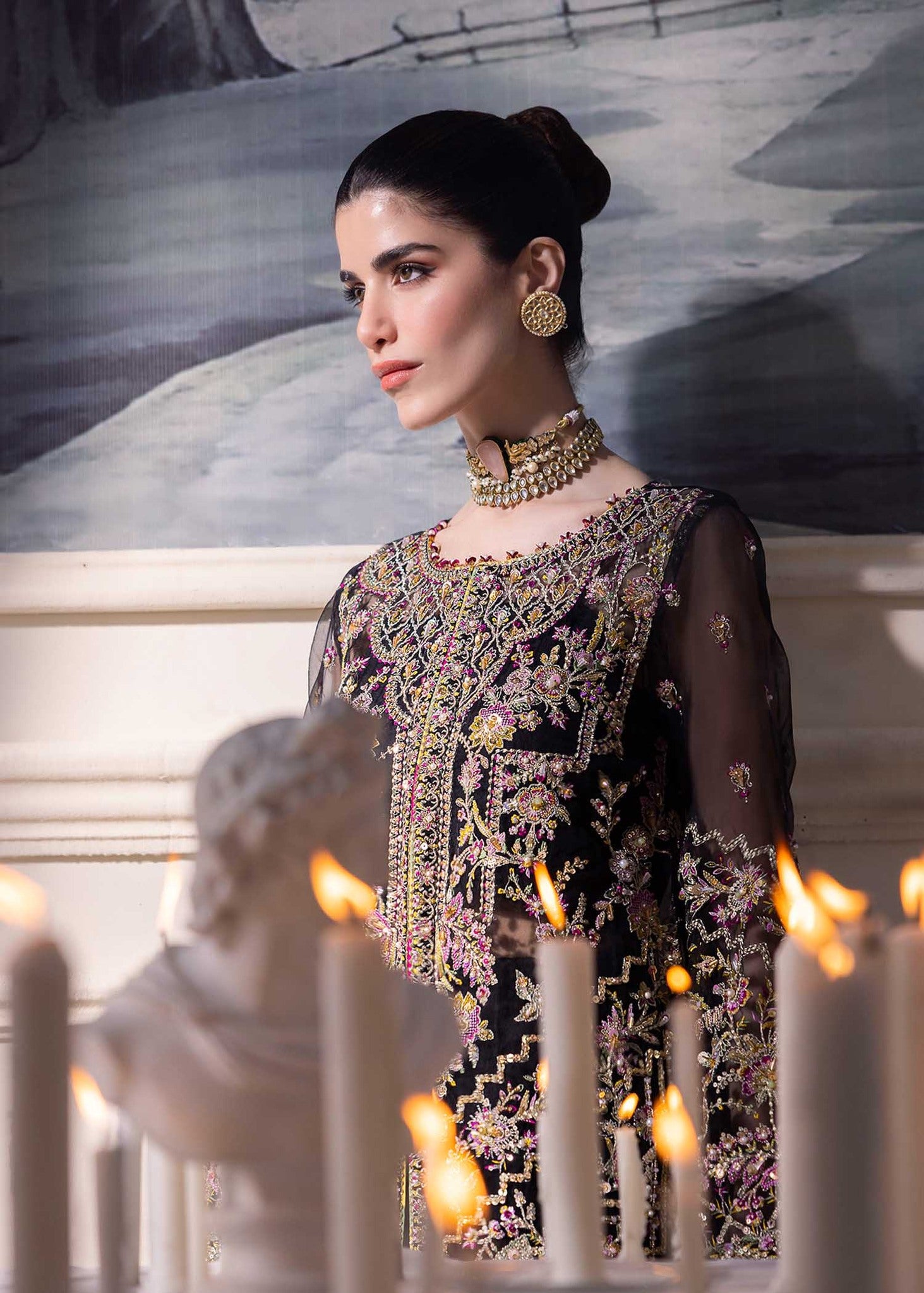 Kanwal Malik Wedding Festive Organza Embroidered Collection SABLE