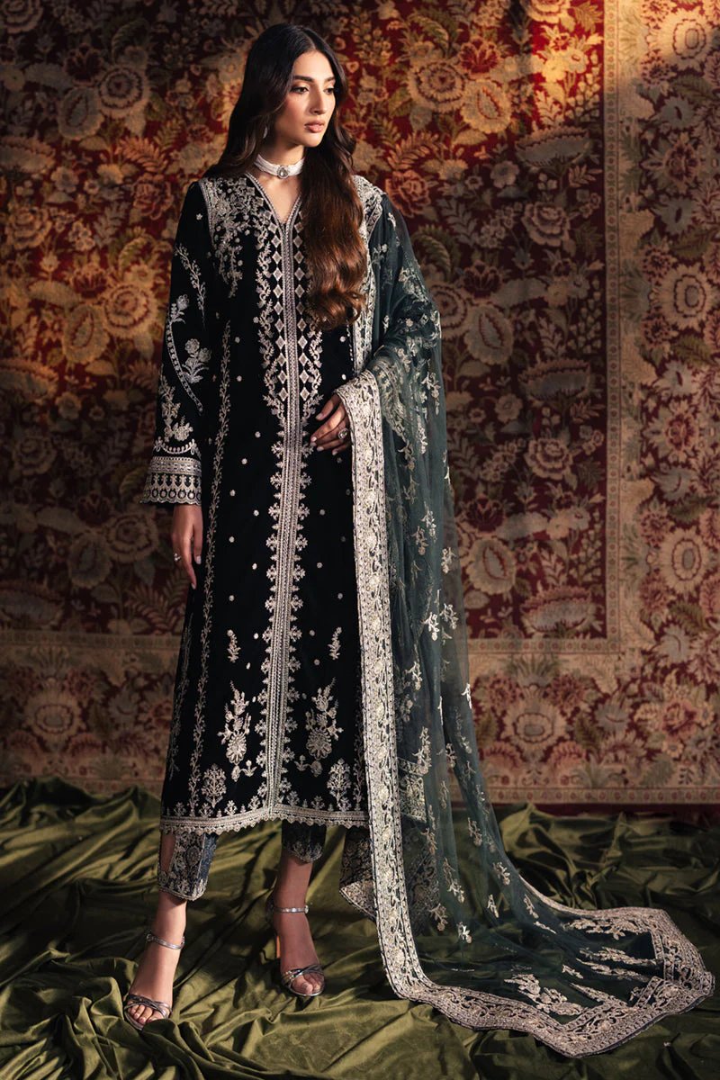 Qalamkar Velvet Edit Luxury collection Unstitched BK-03 SAMIRA