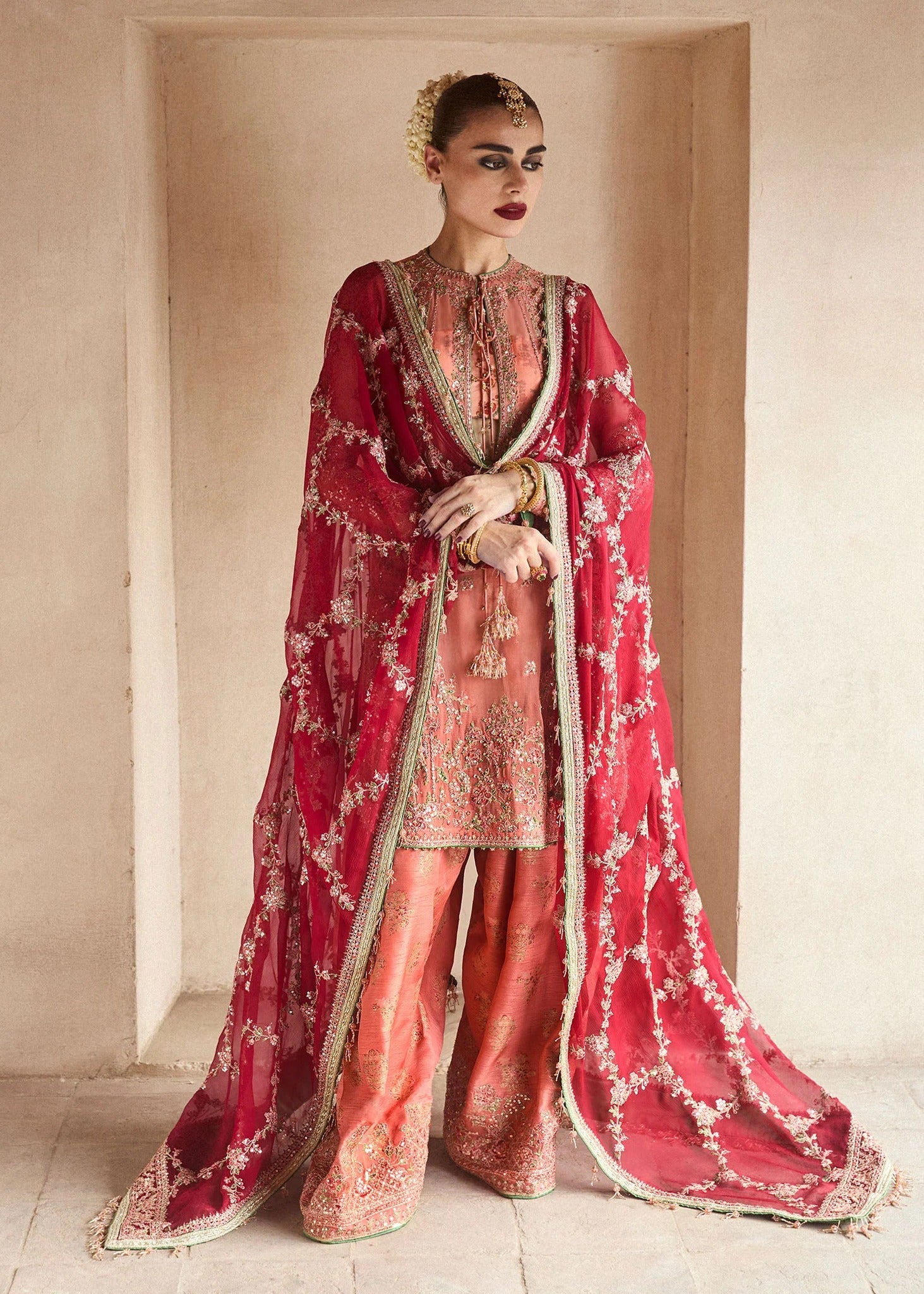 Hussain Rehar Embroidered Chiffon Suit Unstitched 3 Piece HRR24F Romawi - Formal Collection