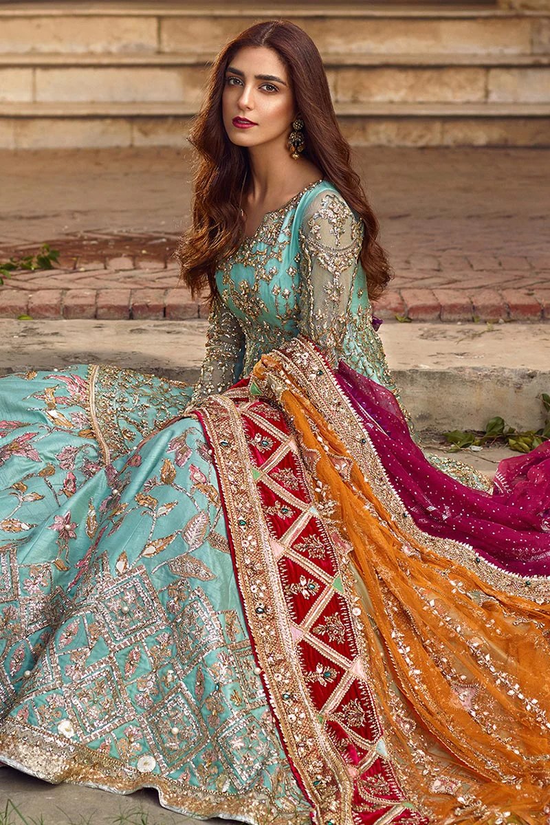 Mohsin Naveed Ranjha Wedding Festive Organza Embroidered Suits RONAQ JAHAN