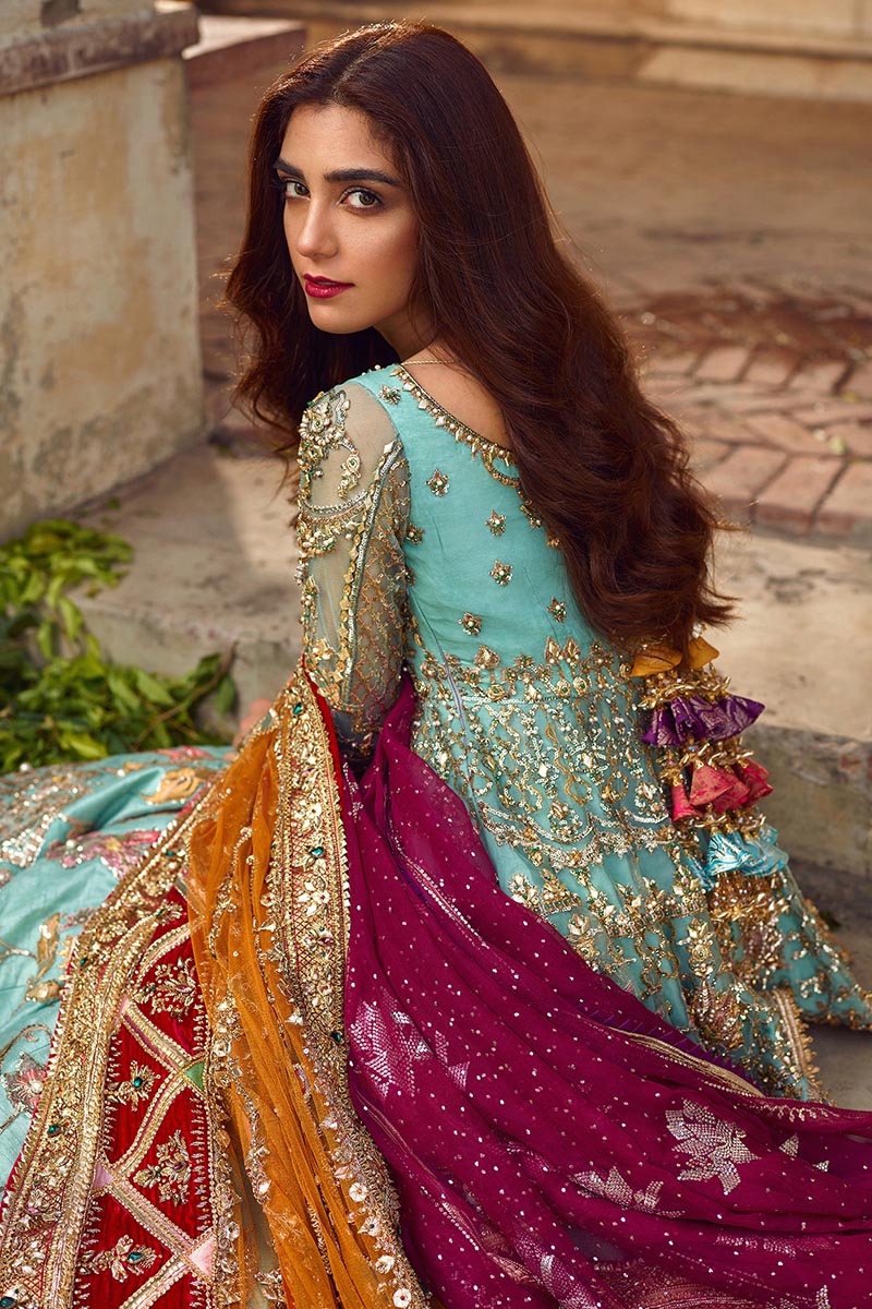 Mohsin Naveed Ranjha Wedding Festive Organza Embroidered Suits RONAQ JAHAN