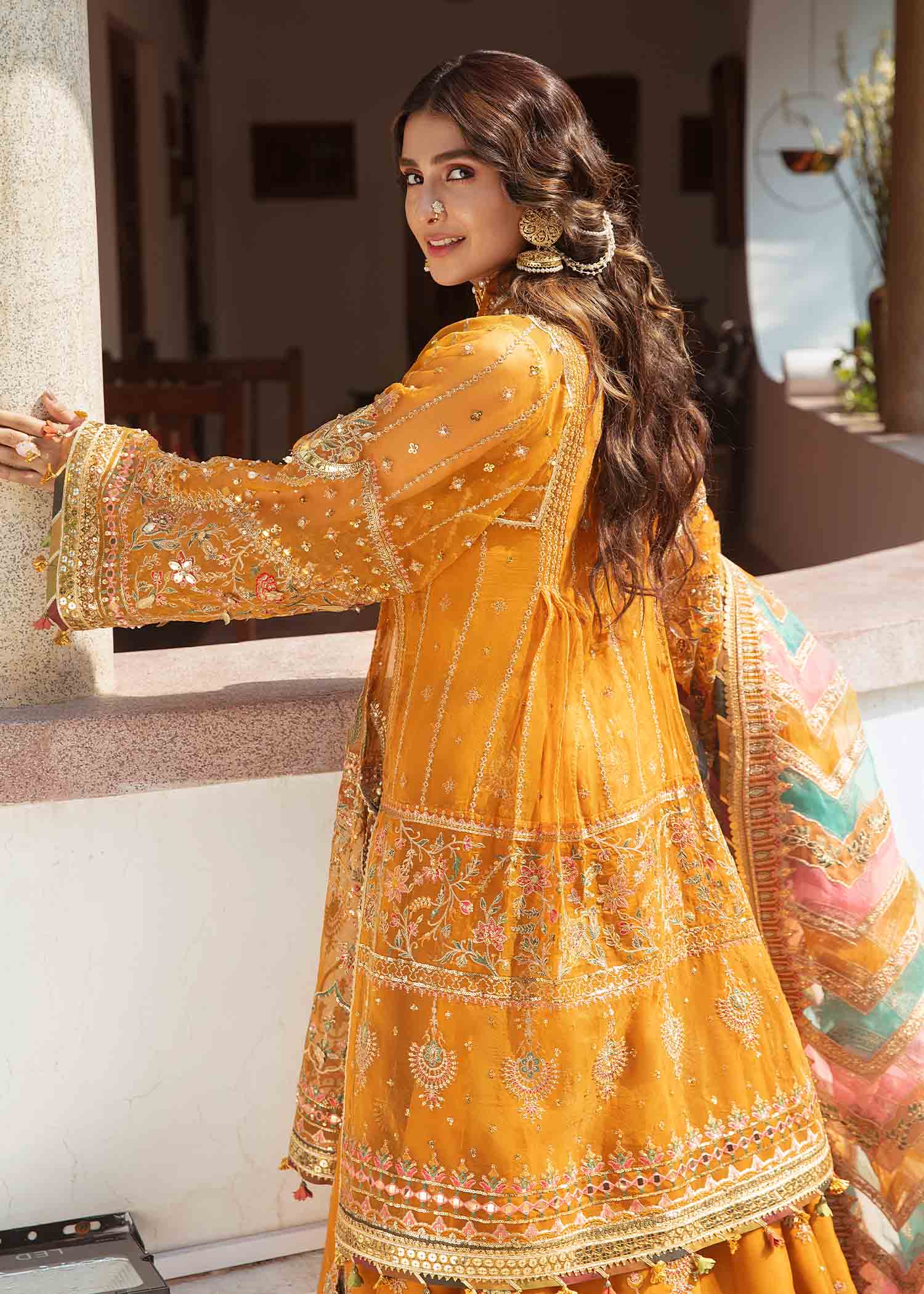 Zarlish by MNR Embroidered Organza Suits Unstitched 3 Piece HENNA ZWU-25 Luxury Formals Collection