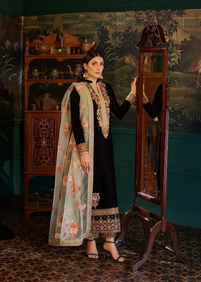 Zainab Chottani Embroidered Velvet Unstitched 3Pc Suit D-01 ANDLEEP