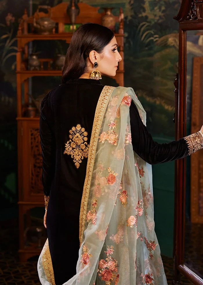 Zainab Chottani Embroidered Velvet Unstitched 3Pc Suit D-01 ANDLEEP