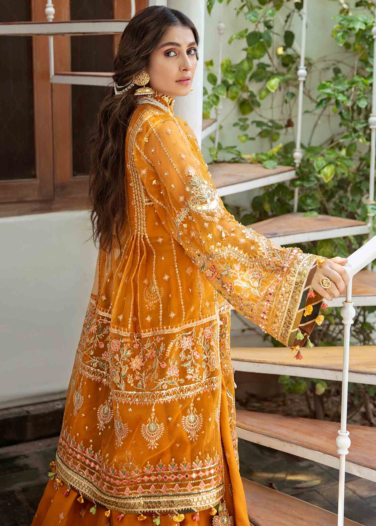 Zarlish by MNR Embroidered Organza Suits Unstitched 3 Piece HENNA ZWU-25 Luxury Formals Collection