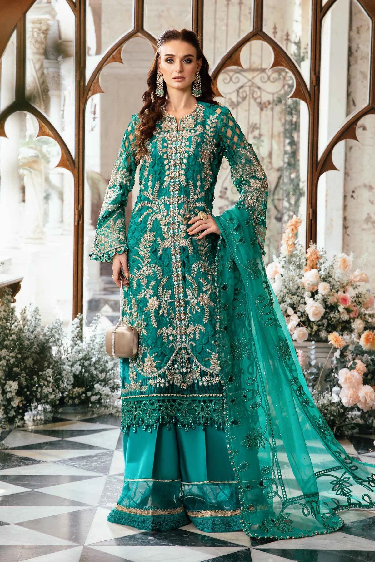 Maria.B Mbroidered 3 Piece Unstitched Embroidered Suit BD-2806 Festive Collection