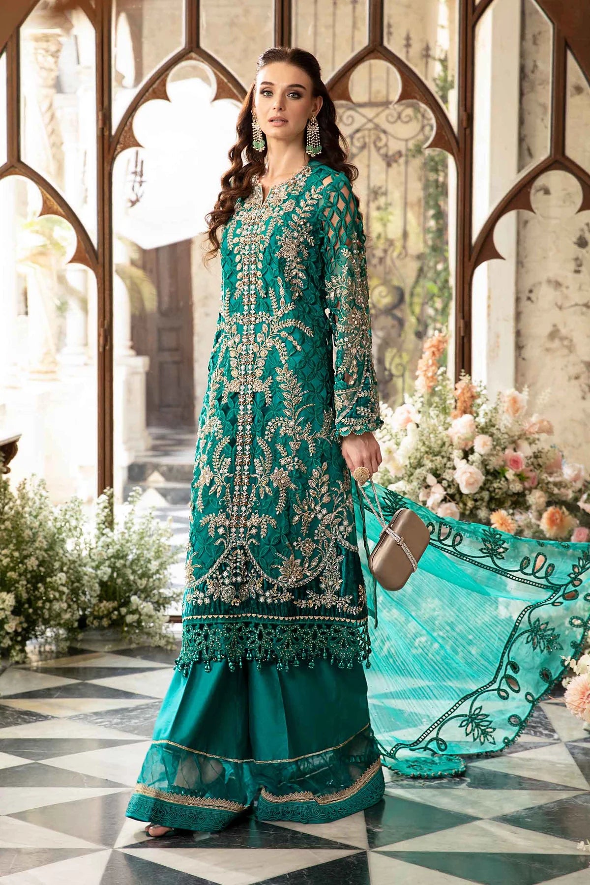 Maria.B Mbroidered 3 Piece Unstitched Embroidered Suit BD-2806 Festive Collection