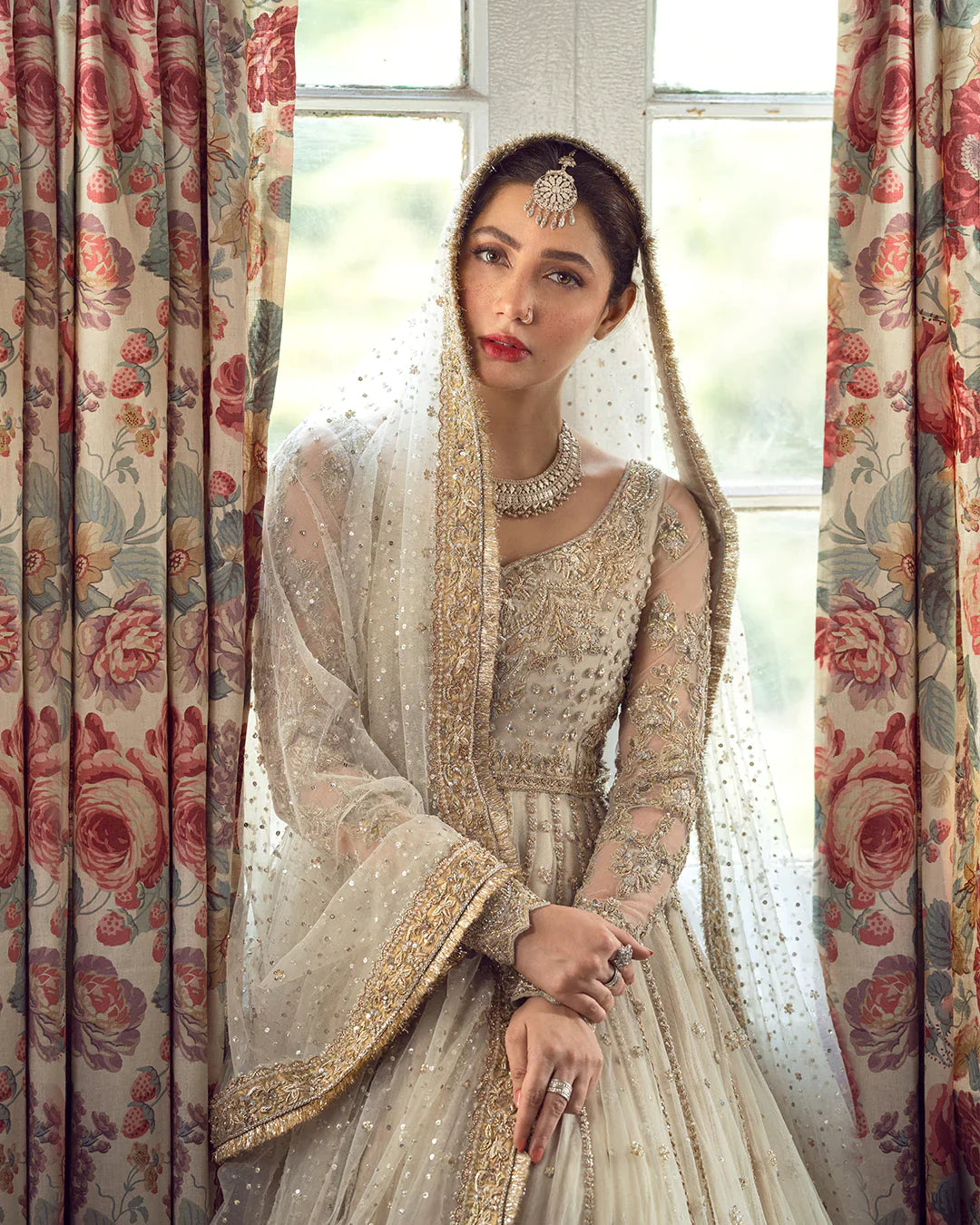 Faiza Saqlain Golden White Bridal Wedding Edition Unstitched