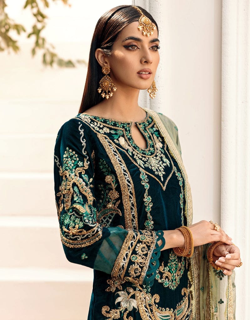 Emaan Adeel Makhmal Unstitched Luxury Velvet 3Pc Suit MK-302