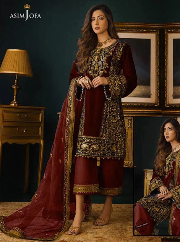 Asim Jofa Velvet Collection AJAM 09 Unstitched 3 Pieces