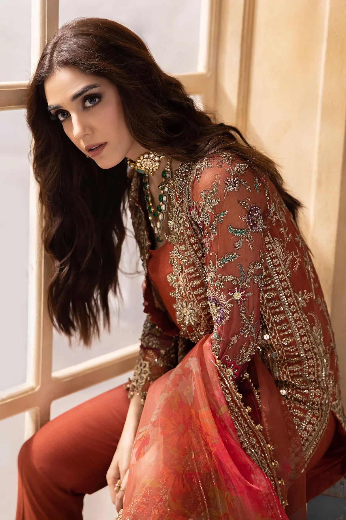 Charizma 3-Pc Unstitched Pure Luxury Handwork Chiffon with Premium Embroidered Dupatta DJW4-04