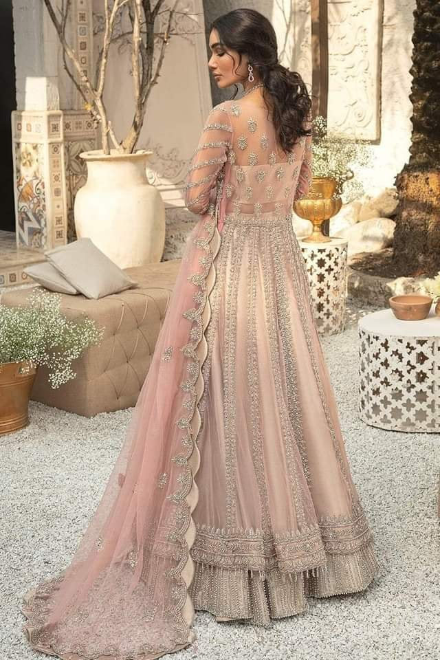 MOTIFZ BRIDAL COLLECTION PALATIAL NET FROCK 3PC ON BAREEZE SOFT NET MF 05