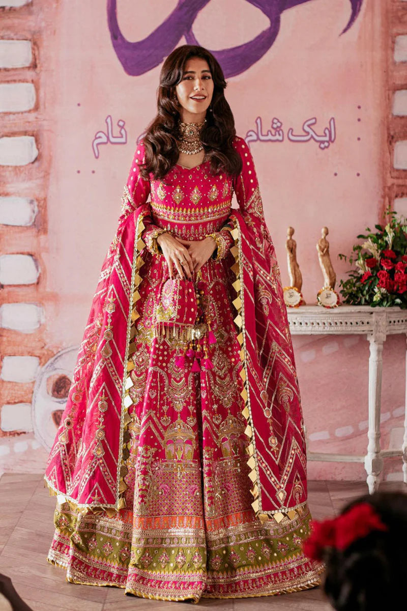 Zarlish by Mohsin Naveed Ranjha Embroidered Raw Silk Suits Unstitched 3 Piece ZWU22-09 Musarrat Nazir - Festive Collection