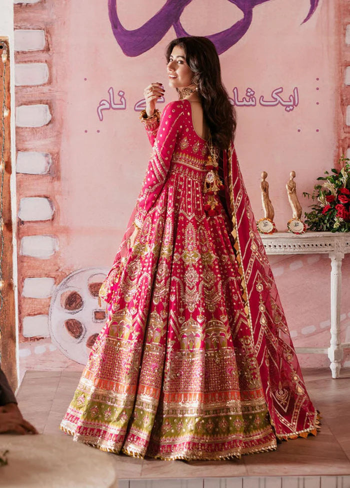 Zarlish by Mohsin Naveed Ranjha Embroidered Raw Silk Suits Unstitched 3 Piece ZWU22-09 Musarrat Nazir - Festive Collection